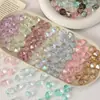 Estilo Fresco y Elegante Cuentas de Cristal de Forma Irregular, Cuentas Sueltas de Vidrio con Agujero Recto, Materiales para Accesorios de Joyería de Pulsera y Collar Hechos a Mano para Bricolaje, Enfilado de Cuentas