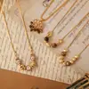 Ani Beni Original Otoño e Invierno Versátil Perla Ojo de Tigre Natural Piedra Collar para Mujer Cadena de Suéter de Cuentas de Piedra Asimétrica