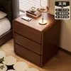 Mesita de Noche para Dormitorio del Hogar 2025 Popular Gabinete de Almacenamiento de Madera Maciza para Mesita de Noche Diseño de Nicho Gabinete de Almacenamiento Simple para Mesita de Noche