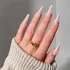 Unhas Usáveis Novas de Alta Qualidade Estilo Europeu e Americano, Cor Pura, Unhas Longas Elegantes e Maduras, 24 Peças, Unhas Postiças Destacáveis