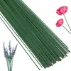 Alambre floral con recubrimiento verde de 2 mm No. 2 accesorios DIY de 40 cm para flores de jabón, rosas, flores artificiales