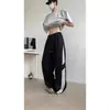 Pantalones Casuales Cómodos Sueltos Versátiles Estilo Coreano para Otoño e Invierno Hombres Adolescentes Estilo Americano Rayados Pierna Ancha Pierna Recta Pantalones Deportivos