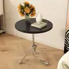 Mesa auxiliar redonda pequeña minimalista, mesita de café pequeña estilo vintage ins, mesa de esquina para sofá de madera maciza para sala de estar, mesita de noche creativa nórdica