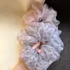 Esquema de Colores Rosa Pálido Morado de Baja Saturación~Atmósfera Suave y Romántica, Scrunchie Grande de Organza para Mujer