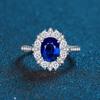 Anillo de Plata de Ley S925 con Forma de Huevo Simulación Rojo Paloma Verde Nano Azul para Mujer Joyería de Diamantes de 3.5 Quilates Joyería de Plata