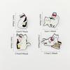 Insígnia de Metal Gato de Desenho Animado Broche Criativo de Gato Branco Versátil Acessórios para Bolsa Roupas Pequenos Presentes para Amigos