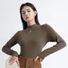 Nuevo Top Interior de Cuello Semi Alto para Mujer, Estilo Primavera y Otoño, Corte Ajustado, Color Sólido, Favorecedor, Capa Base, Camiseta de Manga Larga Acanalada de Alta Elasticidad