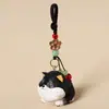 Llavero Colgante de Madera Tallada a Mano de un Shiba Inu Gordito, Decoración Linda y Curativa para Mochila para Hombres y Mujeres, Regalo para Amigos