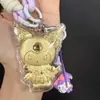 Chaveiro Pingente Ouro Puro 999 Desenho Animado Fofo Gato Kt Bolinho de Arroz Corrente para Celular Pingente Atacado