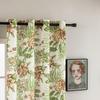 Cortina estilo americano lujo ligero pastoral sala de estar dormitorio sombreado hojas de lirio cortina fresca estampada cortina de puerta cortina flotante