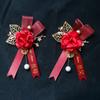 Suprimentos para Casamento Corsage de Casamento Rosas de Casamento Vinho Flores Artificiais Criativas Flores Artificiais Atacado
