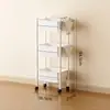 Carrito pequeño móvil estante de almacenamiento multicapa para cocina y dormitorio, estante de almacenamiento multifuncional para snacks y cosméticos
