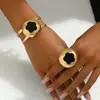 Joyería Transfronteriza de Estilo Europeo y Americano Sencillo, Pulsera Personalizada de Estrella de Cinco Puntas Estilo Lujo Ligero, Joyería de Mano Versátil de Aleación Microincrustada a Mano