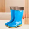 Botas de Lluvia de Caña Alta Forradas de Felpa Suela de Goma Antideslizante para Mujer Botas de Lluvia Cálidas de Invierno Zapatos de Goma de Algodón para Adultos de Media Pantorrilla
