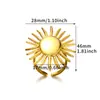 Anillo Solar de Acero Inoxidable Retro con Cara Sonriente de Circonita Chapado al Vacío en Oro de 18K Acero de Titanio Diseño Minimalista Anillo Venta al por Mayor