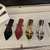 Primeiro Encontro Temporada Sandálias de Salto Grosso Bico Fino Prata Estilo Francês Tiras Finas Sapatos de Fada para Uso ao Ar Livre Estilo Férias de Verão 2026
