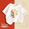 Nova Camiseta de Algodão Estilo Chinês para Meninos e Meninas Manga Curta Verão Roupas Infantis Roupa de Performance Infantil Top Bonito Patriótico Tendência