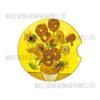 Posavasos de cerámica para coche con paisaje de pintura al óleo de Van Gogh transfronterizo, red social, para coche, absorbente, antideslizante, alfombrilla para coche, venta al por mayor de fábrica