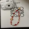 Corrente de celular de miçangas frescas de verão chaveiro miçangas feitas à mão expressão fofa bolsa pingente ccd decoração
