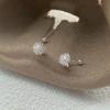 Pendientes de Diente de León Simples y Refrescantes de Plata de Ley 999 para Mujer Agujeros de Oreja Pendientes con Cierre de Rosca de Plata en el Pie Pendientes Versátiles