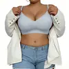 Sutiã feminino plus size europeu transfronteiriço, sem costura, sem aro, push-up, com suporte lateral para exportação para a Amazon
