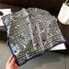 Nuevo Pañuelo Cuadrado Pequeño con Estampado de Letras Pañuelo de Seda Fino Patrón de Espiga Imitación Terciopelo Chal Pañuelo Combinable Pañuelo de Mujer