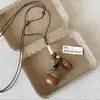 Collar Largo de Madera Estilo Chino Retro para Mujer, Cadena para Suéter de Cuello Halter Estilo Étnico de Nicho, Accesorios Versátiles de Estilo Nacional para el Día a Día