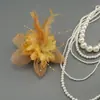 Boda Novia Blanco Malla Tocado Accesorios para el Cabello Actuación Escénica Foto Cabeza Flor Horquilla Flor Borde Clip Accesorios