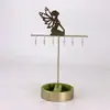 Suporte de Joias/Expositor de Joias com Elemento de Bailarina Pintado em Ferro Dourado para Novos Produtos Transfronteiriços