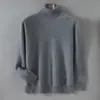 Suéter de cachemira pura 2026 otoño e invierno nuevo para hombre de cuello alto tejido base casual de negocios cálido suéter