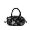 Bolso Boston Transfronterizo de Lujo Ligero, Fresco y Dulce, Bolso Cruzado Diario de Estilo Coreano, Color Bloqueado, Bolso de Hombro con Lunares para el Trabajo