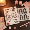Álbum de Cartas de Folha Solta Hello Kitty A5 Quatro Grades Álbum de Cartas para Estudantes Álbum de Armazenamento de Couro Removível