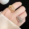 Anillo Geométrico Hueco Abierto Electrochapado en Oro Real de 18 Quilates con Circonita, Anillo Simple y Moderno para el Dedo Índice, Joyería de Lujo Ligero y de Alta Gama