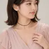 Estilo coreano ins nicho moda simples todos os combinar acessórios de corda casual feminino Coreano veludo cera linha tira de metal colar de lantejoulas