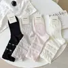Blusa Estilo Ballet Bolha Primavera e Verão Meias Florais na Altura da Panturrilha Meias com Laço Estilo Coreano Girly Meias na Altura da Panturrilha Estilo Doce Academia