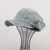 Gorra de pescador de mezclilla lavada de alta gama coreana con etiqueta colgante, otoño e invierno, adelgazante, suave y elegante, gorra de estilo periódico de mezclilla
