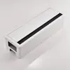Agujero roscado amortiguador aleación de aluminio caja de cables cepillo de alambre caja de cables con enchufe caja de cables para escritorio de computadora caja de enhebrado multifuncional