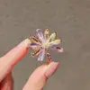Pinza pequeña para el cabello con forma de flor de cristal dulce estilo coreano para mujer, pinza superior pequeña exquisita, pinza para flequillo lateral, pasador para fijar mechones sueltos