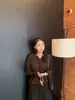 Suéter cárdigan elegante de estilo coreano para mujer de talla grande, otoño e invierno, chaqueta de punto ajustada, prenda exterior, top de manga larga
