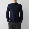 Mo Mai Ke Ropa para Hombre Alta Inteligencia Viaje Diario Color Sólido Suéter Básico para Hombre 26 Estilo Invierno Cuello Medio Alto Tejido para Hombre 22337.
