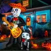 Bestseller transfronterizo linterna de calabaza con calavera de Halloween decoración inflable de cachorro adorno navideño accesorio para jardín exterior