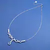 Versión Japonesa y Coreana de Collar de Moda de Lujo Ligero de Gama Alta con Forma de Gota de Agua Incrustada de Diamantes