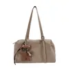 Bolsa Boston Retro de Gran Capacidad para Mujer 2026 Nueva Elegante Bolso de Hombro Único Mate Bolso Tote de Gamuza para Viajes