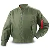Chaqueta Piloto MA1 para Hombre Primavera y Otoño Cuello Alto Abrigo Verde Militar Chaqueta de Vuelo de la Fuerza Aérea Chaqueta Casual para Hombre