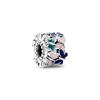 Broche Pandora de Plata de Ley 925 con Resina en Forma de Corazón de Flor de Durazno con Incrustación Completa de Diamantes, Tendencia de Moda Personalizada