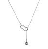 Collar de cuentas geométricas cadena para suéter otoño e invierno acero de titanio no se decolora largo de alta calidad versátil estilo ins collar venta al por mayor