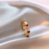Anillo Rojo Corazón Vino Dulce para Mujer, Lujo Accesible, Anillo Abierto Elegante y Exquisito, Anillo de Dedo Índice de Moda Popular con Forma de Corazón Geométrico