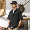 Camisa de verano para hombre de manga corta de secado rápido con sensación fresca, nuevo modelo de verano 2026, camisa retro americana de media manga