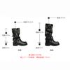Botines Estilo Hot Girl~5.5cm de Altura-Aumentadores de Altura Suela Gruesa Botas Largas para Mujer, Botas de Montar Western con Hebilla en el Tobillo, Botas Arrugadas para Mujer