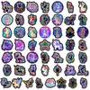 50 Adesivos de Cavalo Arco-Íris Neon de Compra Direta Transfronteiriça, Adesivos Fofos de Pônei Pequeno para Mala e Diário com Mistura e Combinação Graffiti
